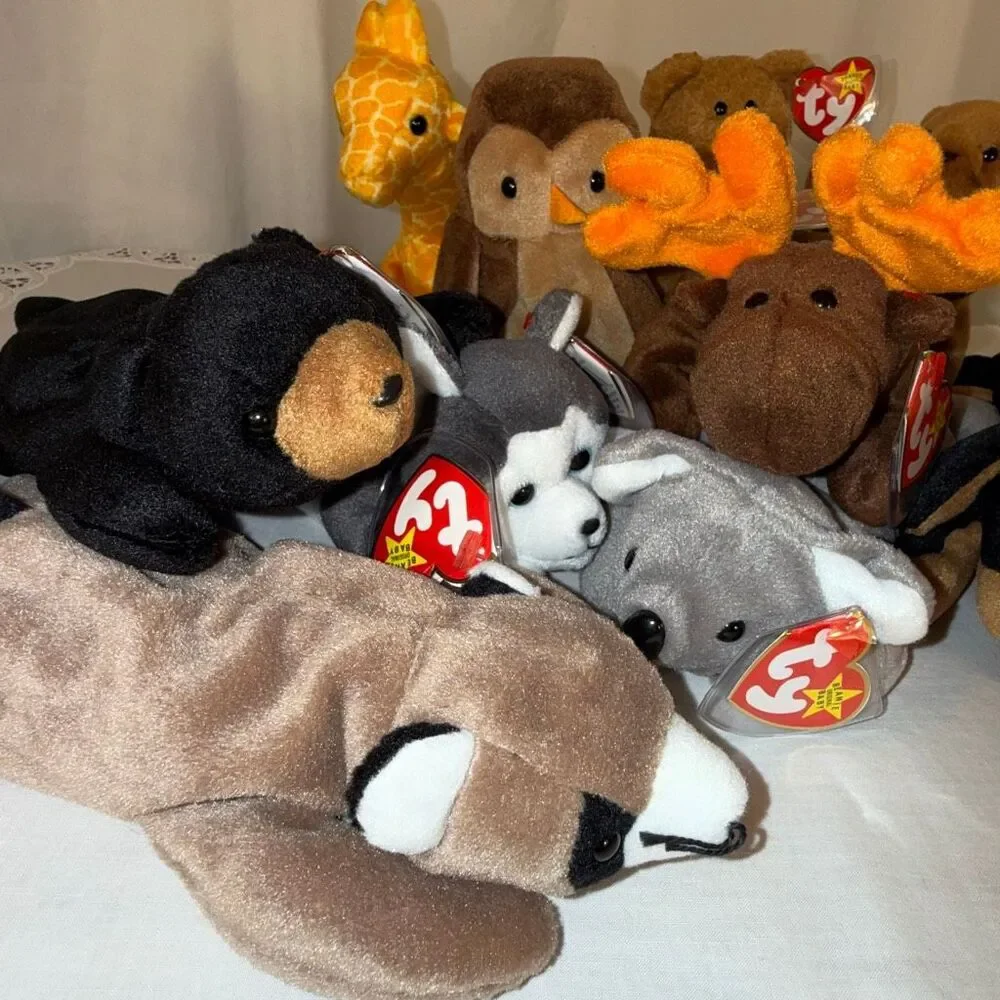 Ty Beanie Babies Woodland Forest PVC Lot 12 Chocolate Nuts Ringo Curly Hoot Twig